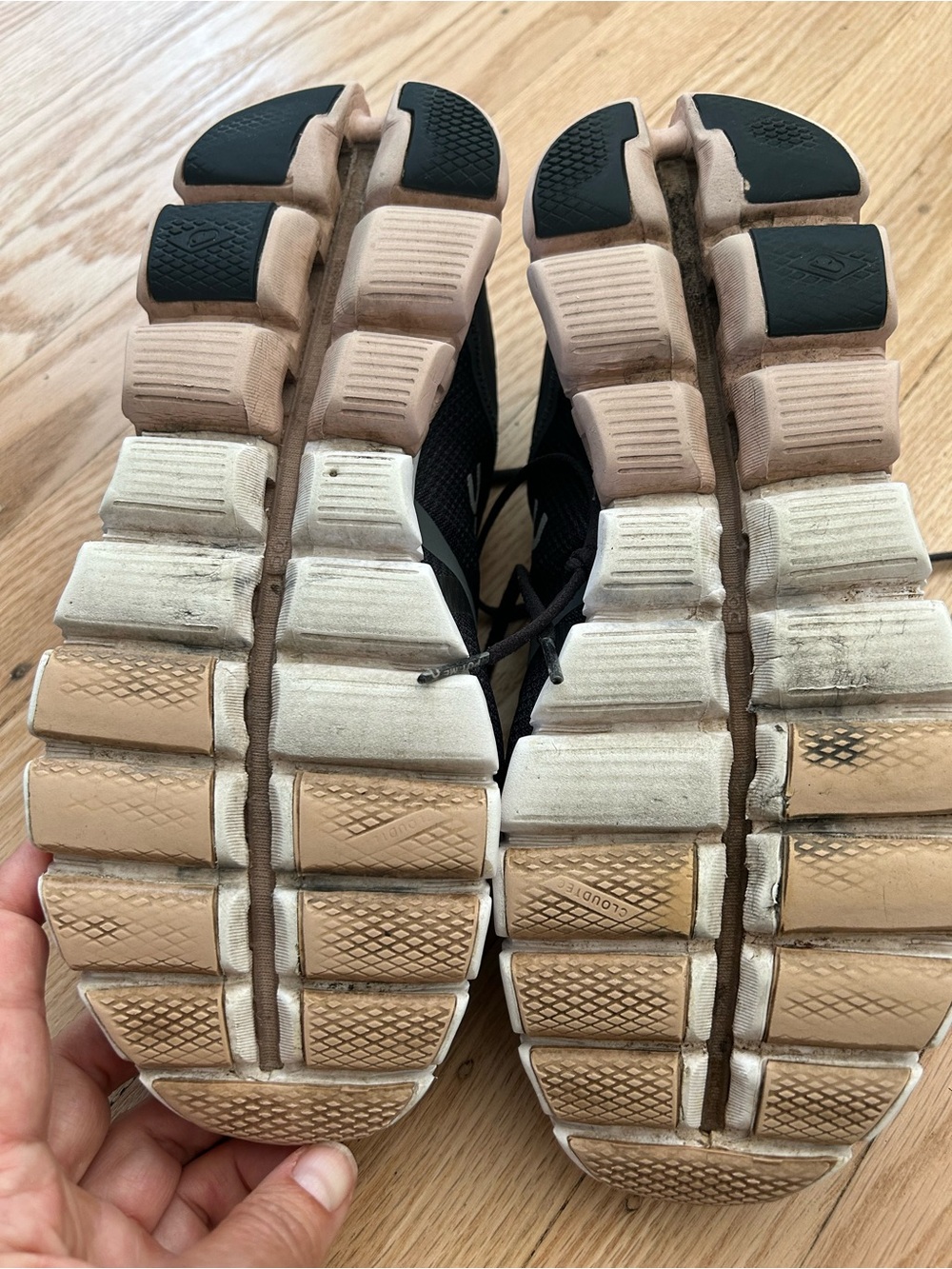 On Running Women's Athletic Shoes in Charcoal and Blush - Picture 3 of 6